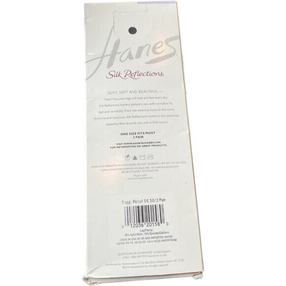 Two 2 pair Hanes silk reflections style 775 navy knee highs reinforced toe - Picture 4 of 4